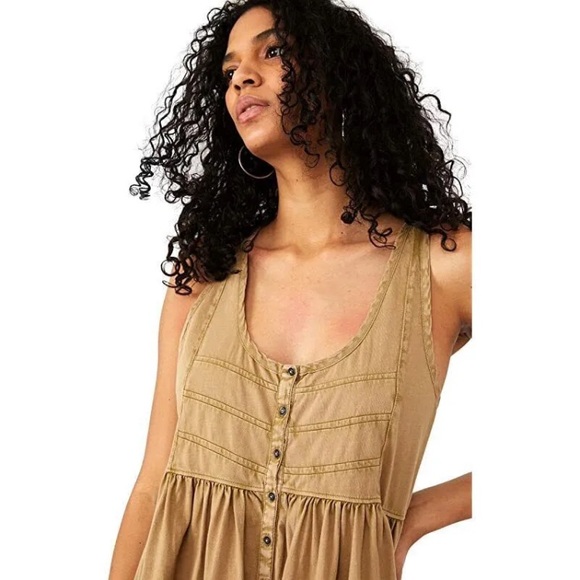 Free People Brooke hi lo tunic Tank Rose Pink - Picture 5 of 7